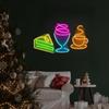 Светодиодная вывеска для торта, мороженого и кофе, неоновая вывеска для кофейни с мороженым, декор стен кондитерской, искусство для пекарни и кофейни, декор стен пекарни с тортом