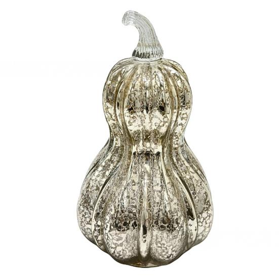 LED Pumpkin Lantern with Built-in Smart Timer Soft Warm Glow Battery-Powered Glass Pumpkin Shape Lantern Home Halloween Decor