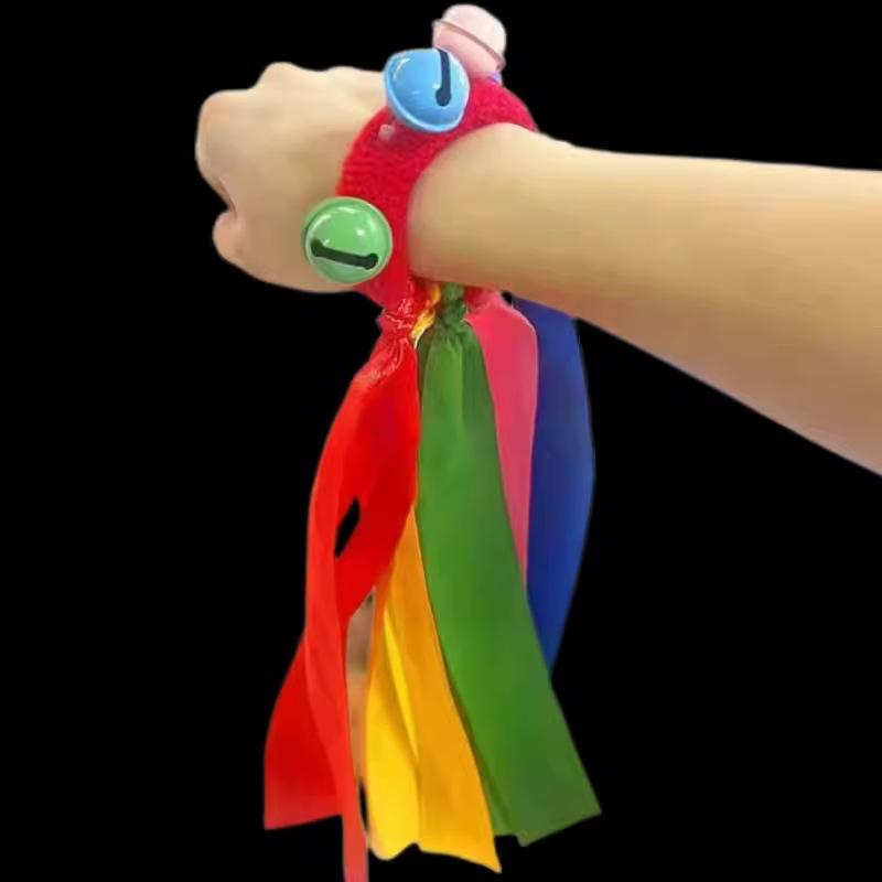 1 шт., цветные ленты, кисточки, ремешок на запястье, колокольчики для соревнований, спортивных встреч, принадлежности для поддержки, шумелки, вечеринки, танцы, декор для рук