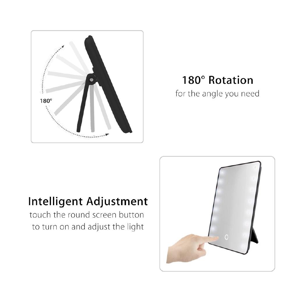 LED Light Makeup Mirror With Light Lamp Portable Touch Screen Cosmetic Mirror Beauty Desktop Vanity Table Stand Mirrors New