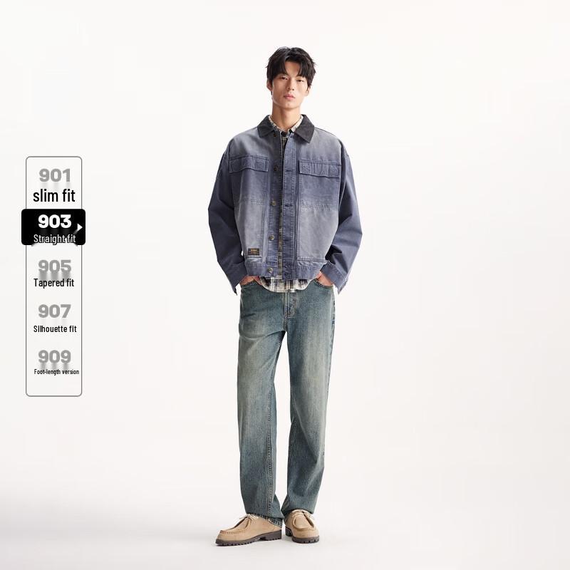 Мужские джинсы из выстиранного денима прямого кроя JACK&JONES