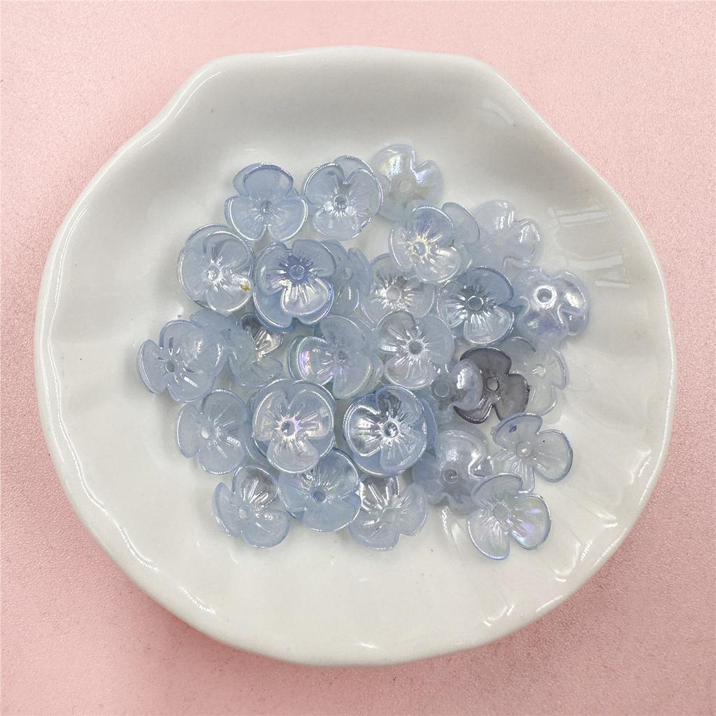 100Pcs 9.5mm Multicolor Small Floral Acrylic Beads  Beaded Material with Hole For DIY Bracelet Necklace Jewelry Making Jewelry Accessory