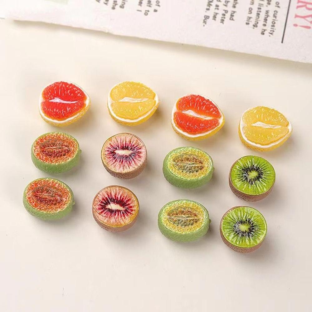 20PCS Mini Size Fruit Half Cut Models Half Cut Simulated Fruit Charm For Doll House