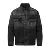 Advanced Sense Of Heavy Industry Gradual Change Washed Tide Brand Black Denim Jacket Men'S American Loose Tooling Jacket Men'S