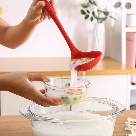 Spatula Non-stick Heat-resistant Silicone Flexible Colander Rice Scoop Handy Baking Scraper