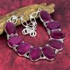 Amazing Kashmiri Red Ruby 925 Solid Sterling Silver Necklace With Adjustable Chain, Handmade Gemstone Jewelry Necklace