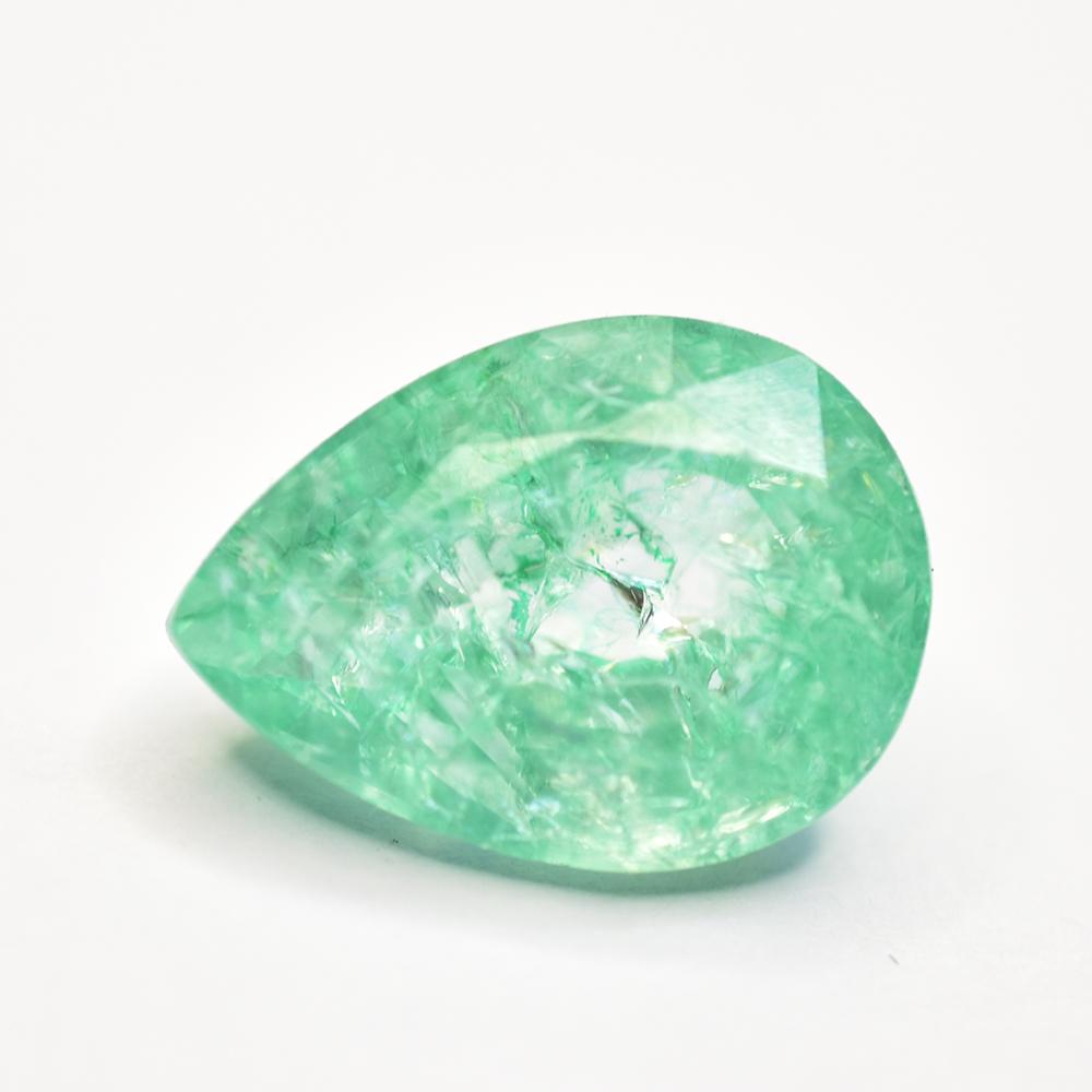 Natural Green Emerald Loose Gemstone Beauty Pear Shape 18.75 ct for Jewelry Making and Crafts
