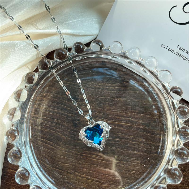 High Grade Heart Of The Sea Pendant Necklace Stainless Steel Chain Choker Jewelry Valentine's Party Gifts For Women Girls