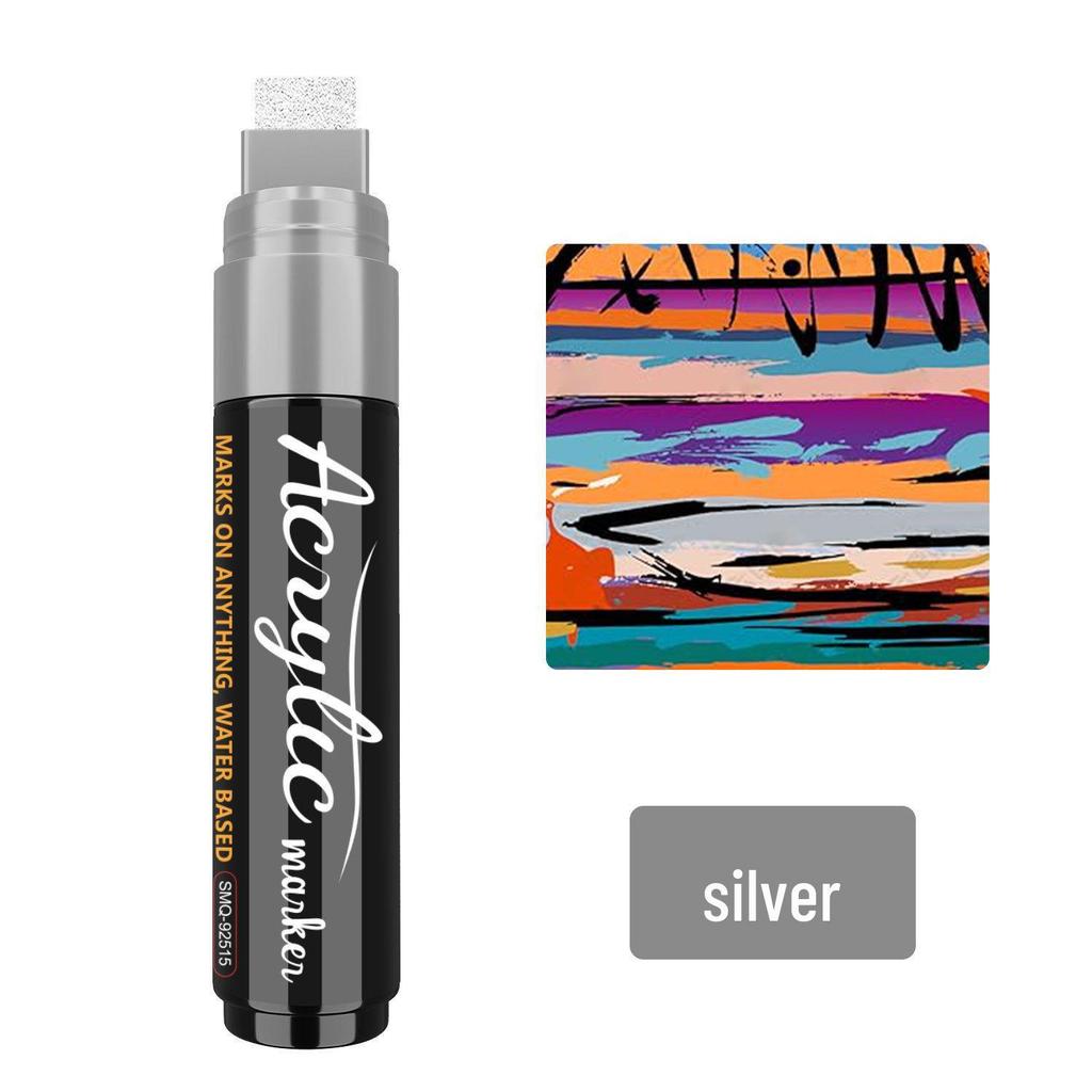 15mm Thick Acrylic Marker Pen for Anime Graffiti, Stackable Colors, Waterproof, Quick-Drying, Fade-Resistant