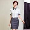 Women's Chiffon White Short Sleeve Loose Fit Top - Perfect for Summer and Professional Wear.