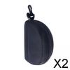 2xSemi Hard Glasses Case Baseball Sunglasses Storage Dustproof with Lining Zipper Eyeglasses