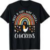 Just A Girl Who Loves Chickens Rainbow Gifts Poultry Lover T-Shirt