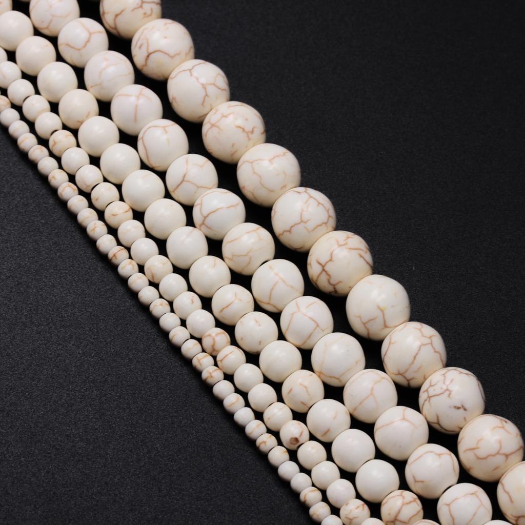 Бусины из натурального камня белой бирюзы ручной работы для изготовления ювелирных изделий (3-10mm)