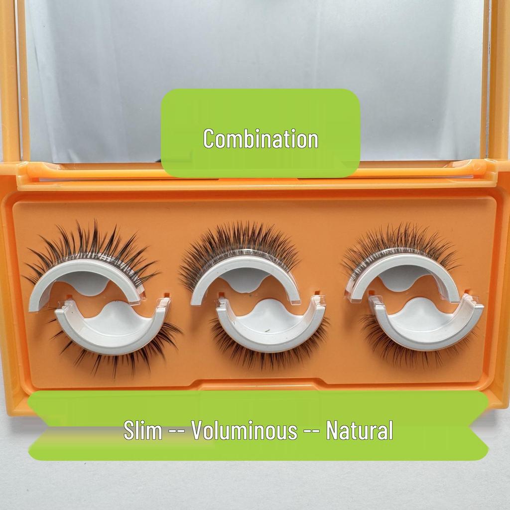 Самоклеящиеся полоски для ресниц Qiao Zitong: Три пары долговечных, простых в носке накладных ресниц.