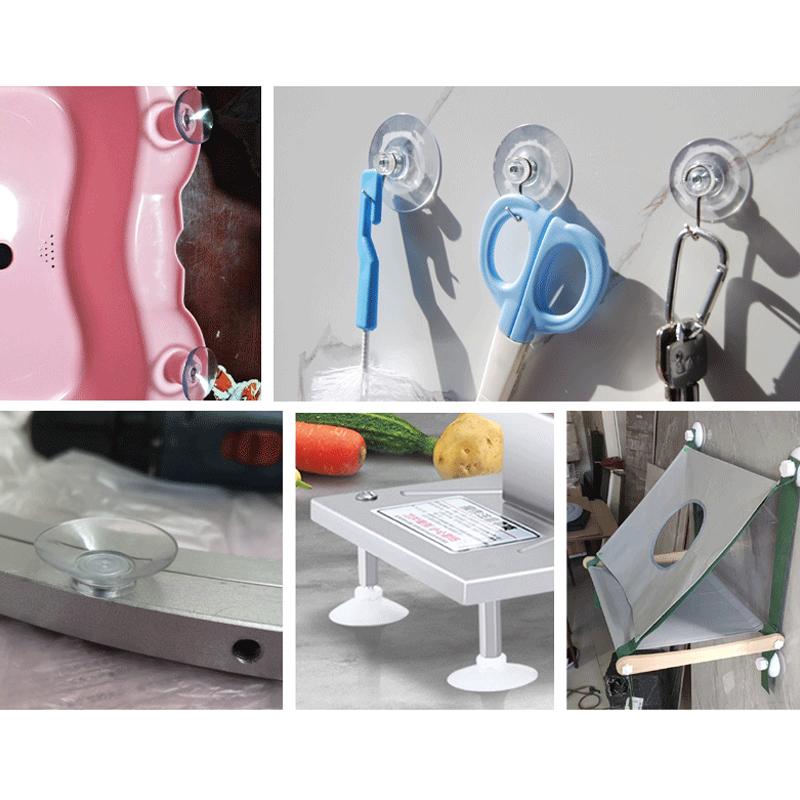 20 шт. 32/41/53 мм Держатель на присоске Прозрачная ПВХ Присоска Крючок с винтом Сильный клейкий всасывающий крючок для стекла автомобиля, окон, двери