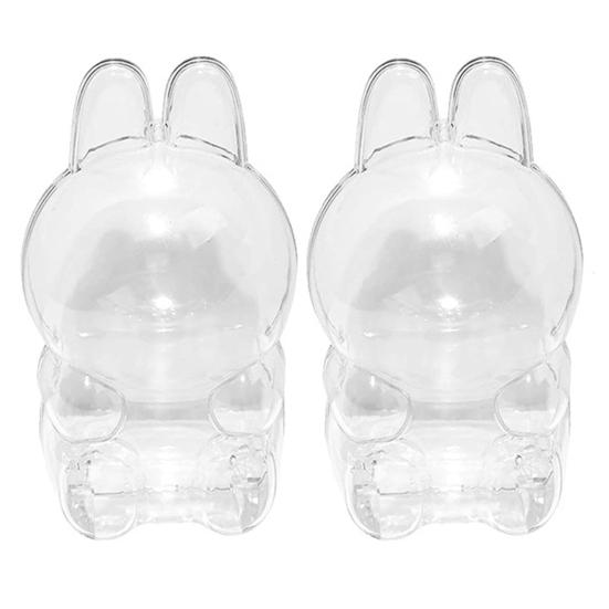 1/2Pcs Clear Figure Display Cases with Keychain High Durability Transparent Portable Dustproof Mini Doll Protective Covers