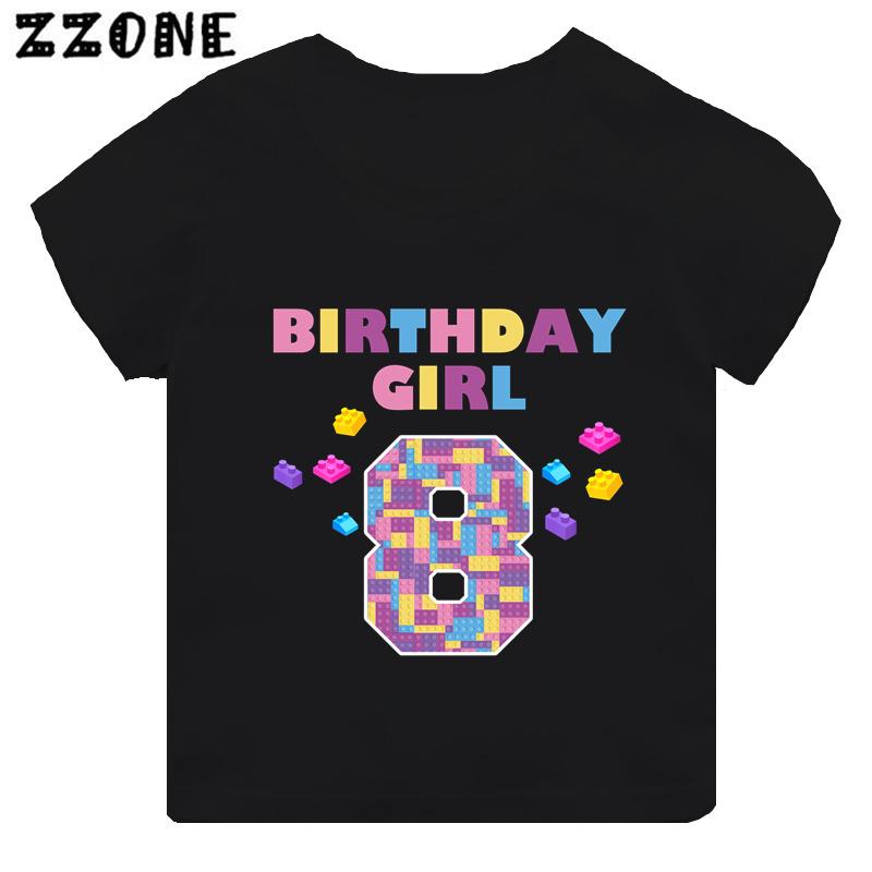 Master Builder Blocks Building Print Cartoon Girls Clothes 1 2 3 4 5 6 7 8 9 Years Happy Birthday Kids T shirt Baby Boys TShirt
