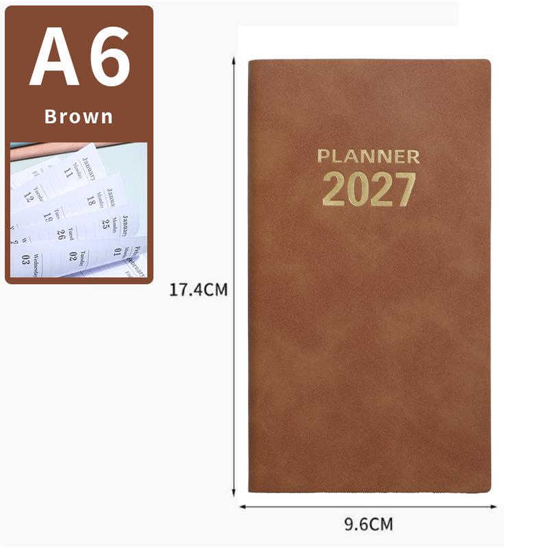 2026 Английский еженедельник A6 - Портативный карманный дневник и блокнот для повышения эффективности на 365 дней