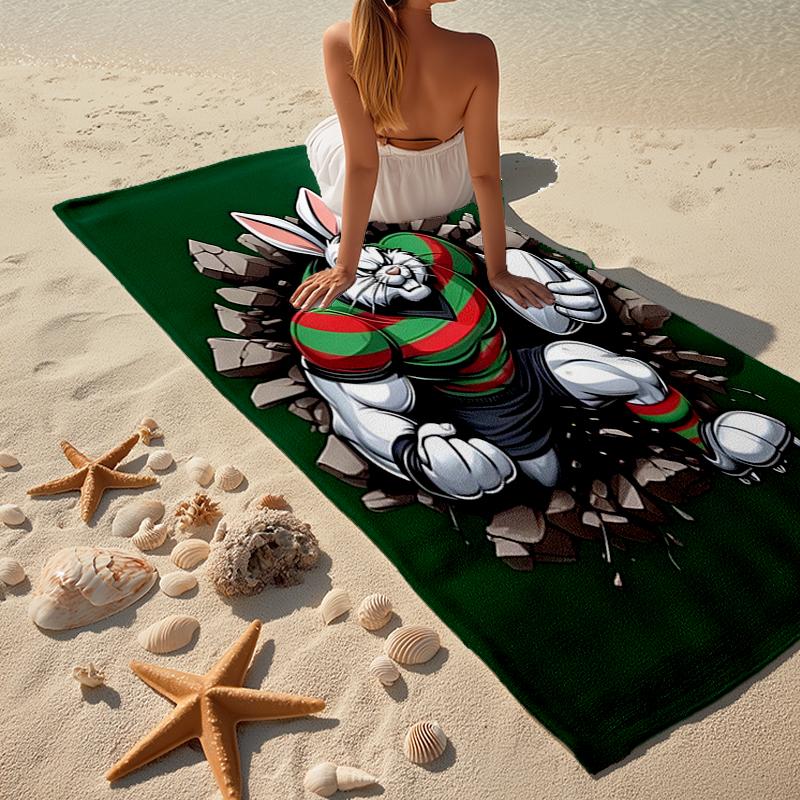 South Sydney Rabbitohs Fashion Beach Towel: Ideal for Summer Adventures Soft, absorbent and quick drying suitable for swimming and bathing