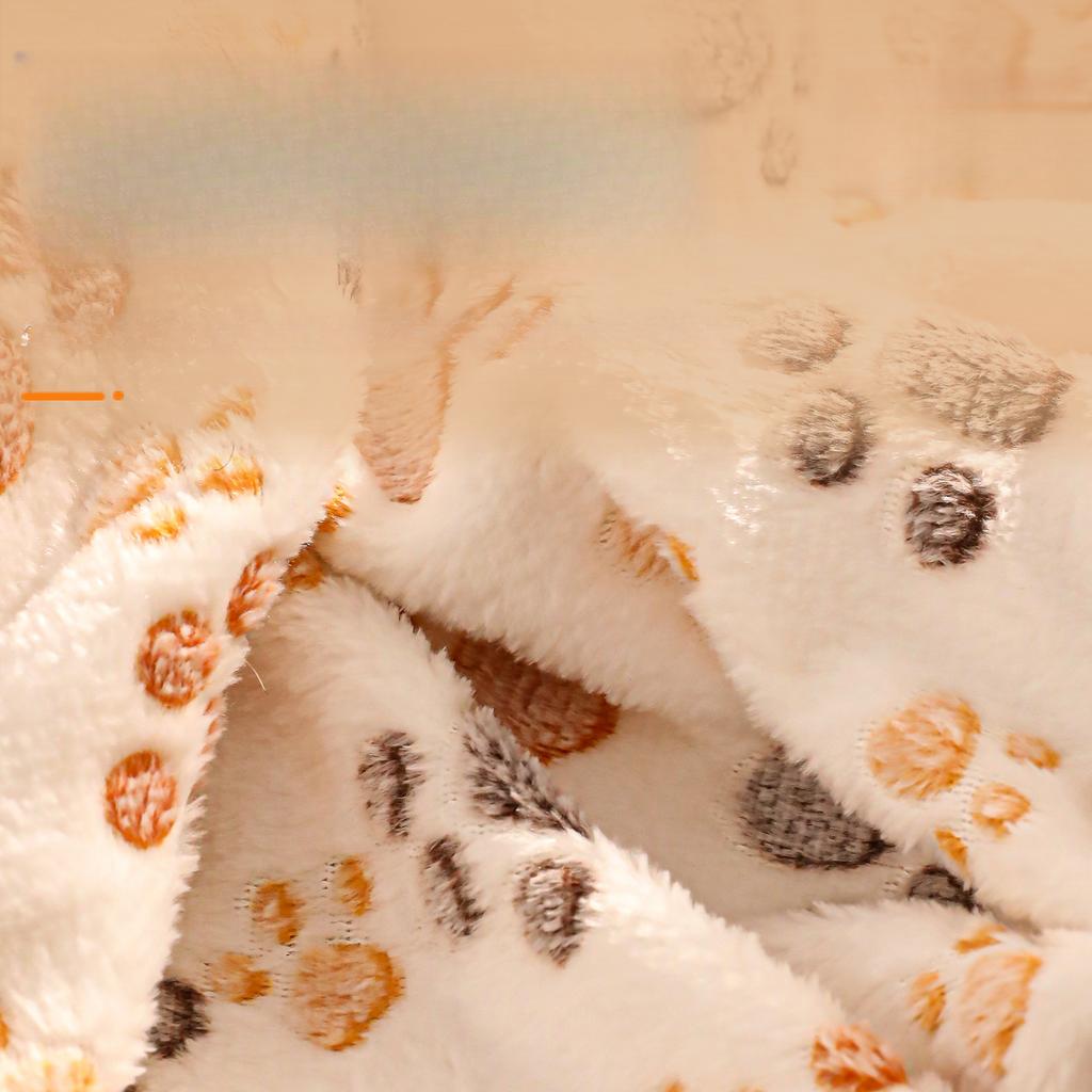 Зимнее одеяло для питомца Коралловый флис Следы Собачий матрас Удобный Теплый Коврик для будки Маленький и Средний размер Питомец Квилт