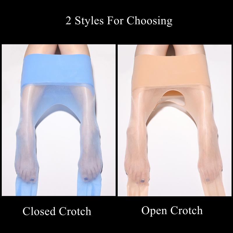 Колготки Aurora Series Oil Shiny Seamless Ultra Thin Transparent Stockings Открытая / Закрытая ластовица Женские колготки Глянцевый трикотаж