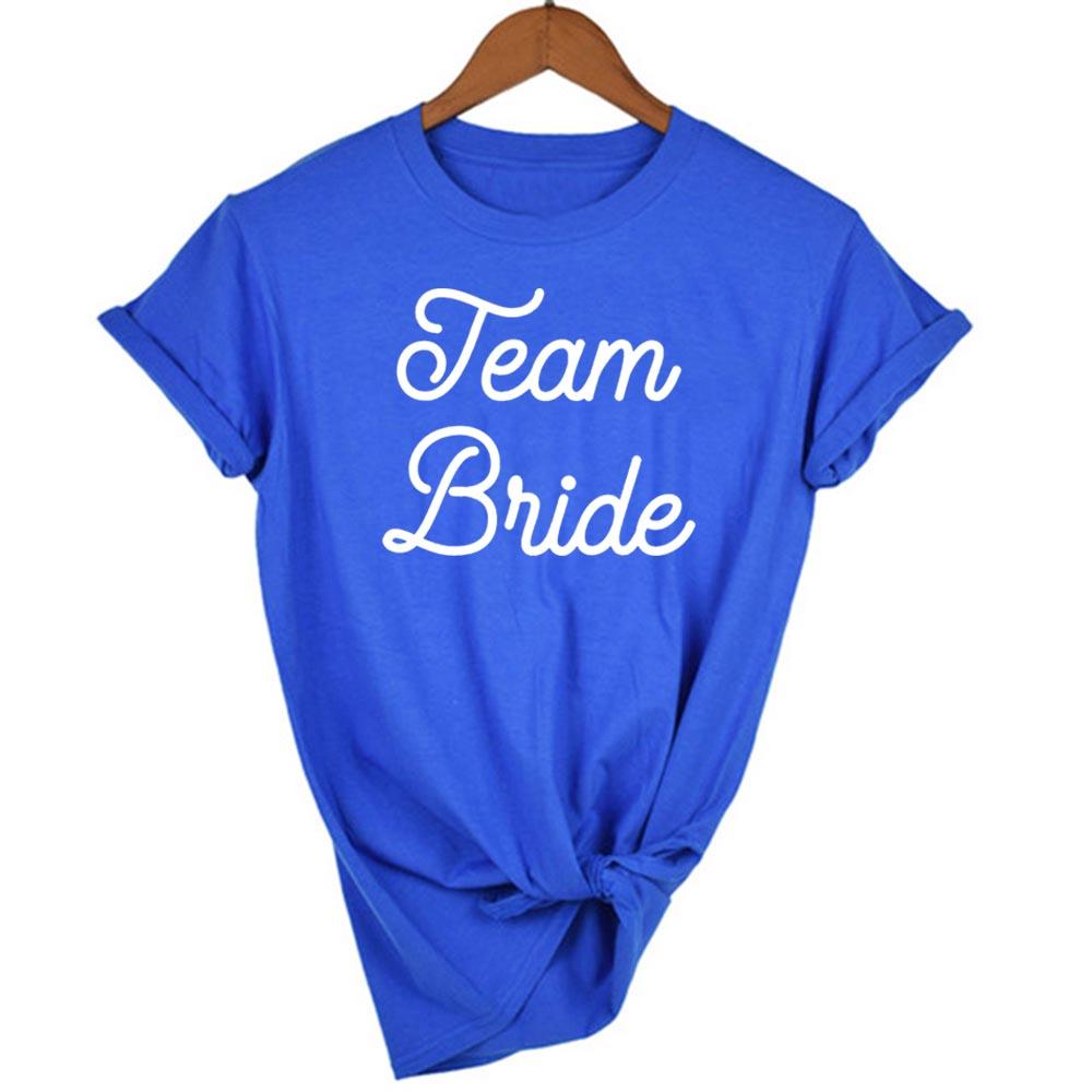 Fashion Women T Shirt Bridal Bachelorette Party Team Bride Graphic T Shirt Casual Wedding Female Top
