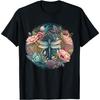 Cottagecore Floral Dragonfly Graphic T-Shirt for Unisex Breathable Short Sleeve Round Neck Tee