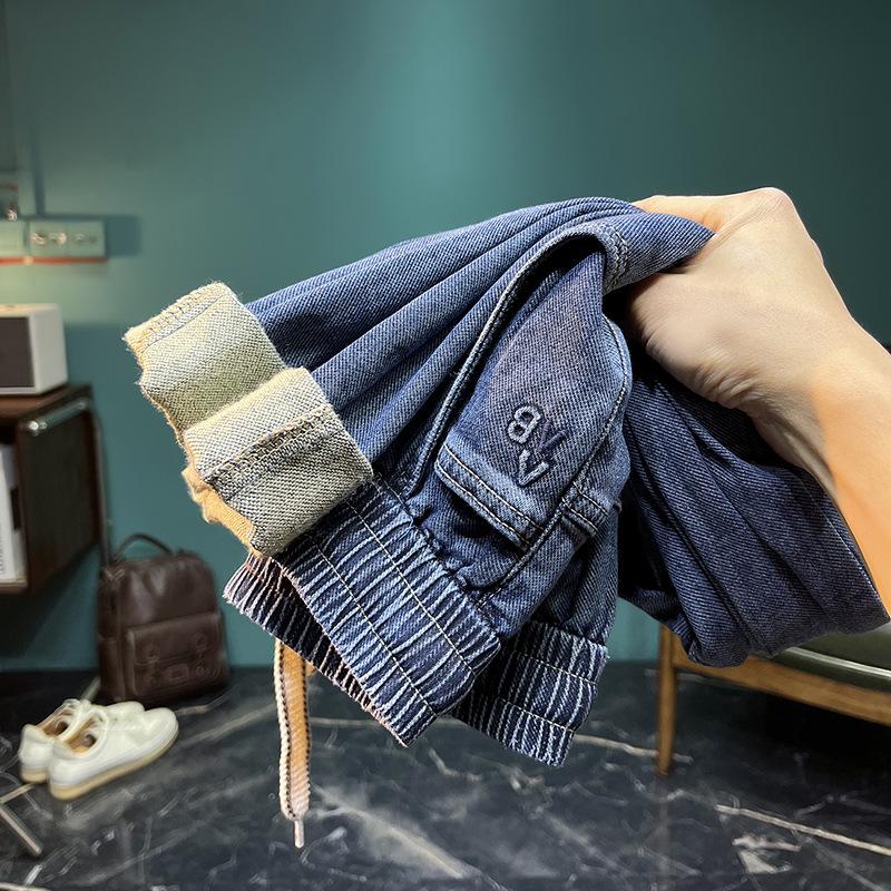 Новые зауженные джинсы мужские стрейч зауженные брюки свободные брюки харлен девятиточечные брюки