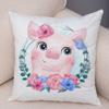 Cartoon Bird and Leaves Pillow Case Decor Cute Animal Lion Cushion Cover for Children Room Sofa Home Plush Pillowcase xcm