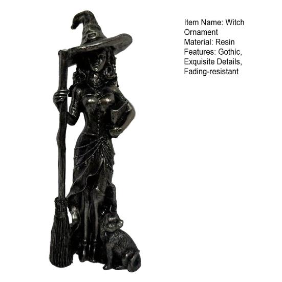 Sexy Witch Figurine Gothic Witch Ornament Desktop Decorative Witch Sculpture Gift for Witches Lovers Cabinet Mantel Decoration