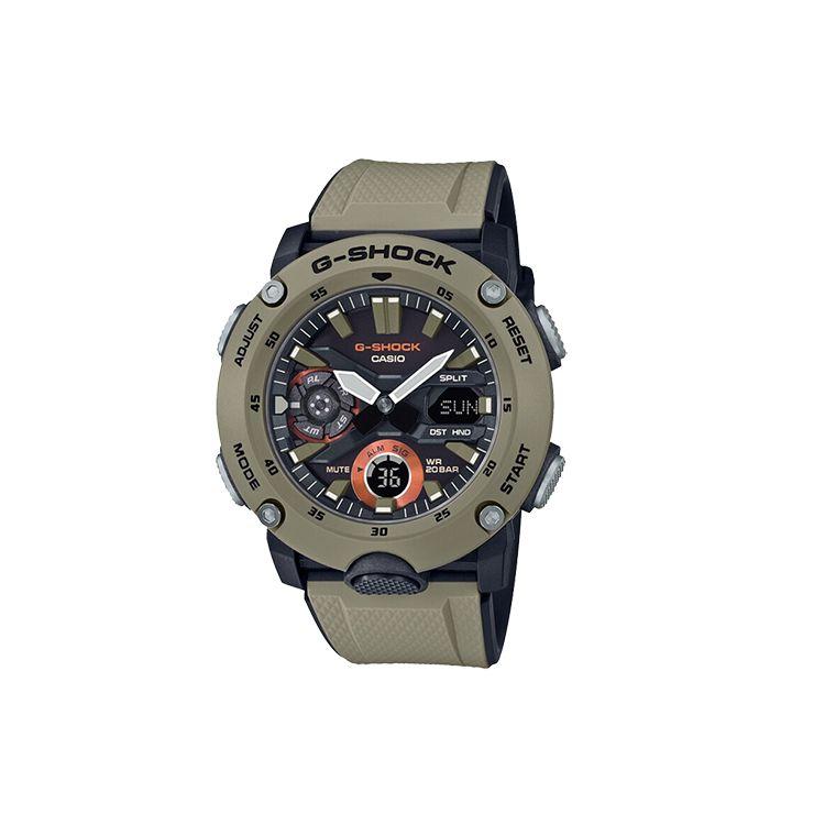 G-SHOCK Водонепроницаемые кварцевые часы 200M, ремешок из смолы, мужские часы, черный GA-2000-5APR