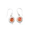 Rare Carnelian Gemstone 925 Sterling Silver Jewelry Handmade Hook Earrings 1.43" EE-117-37