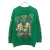 OLD 90s Mickey Long Sleeve Crew Neck Trainer Green Sweat Women Used