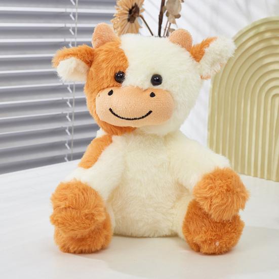 Cow Plush Stuffed Animal Toy 9 Inch Cow Plush Keychain Fluffy Cow Portable Stuffed Toy Perfect Birthday Gift