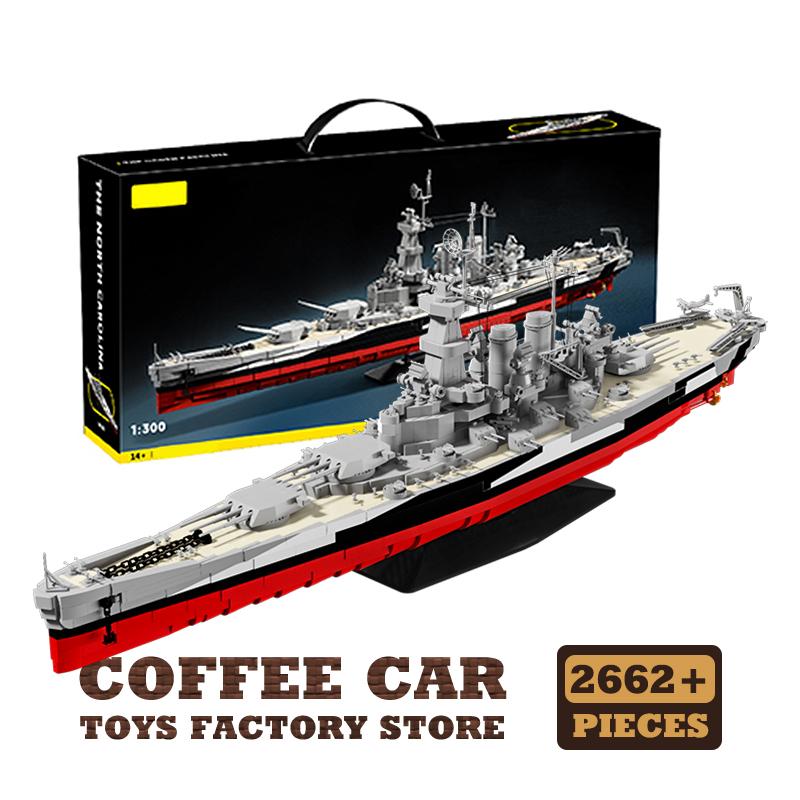 Военный боевой корабль Второй мировой войны MOC Кирпичи Игрушки Модель военно-морского линкора Наборы для сборки Блоки-крейсеры Подарки на Рождество для мальчиков, детей, взрослых