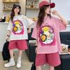 Girls' shorts set, summer new style, children's wear, summer wear, sports girl, big girl, stylish summer style, short sleeved two-piece set