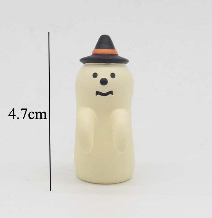 Cute Cat Halloween Concert Miniatures Funny Ghost Figurines Kawaii Shiba Vampire Magic Pumpkin Miniatures DIY Home Decoration