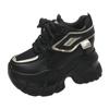 10CM High Heels Autumn Chunky Sneakers for Women  New Platform Sports Mesh Shoes Woman Lace-up Thick Bottom Dad Shoes Ladies