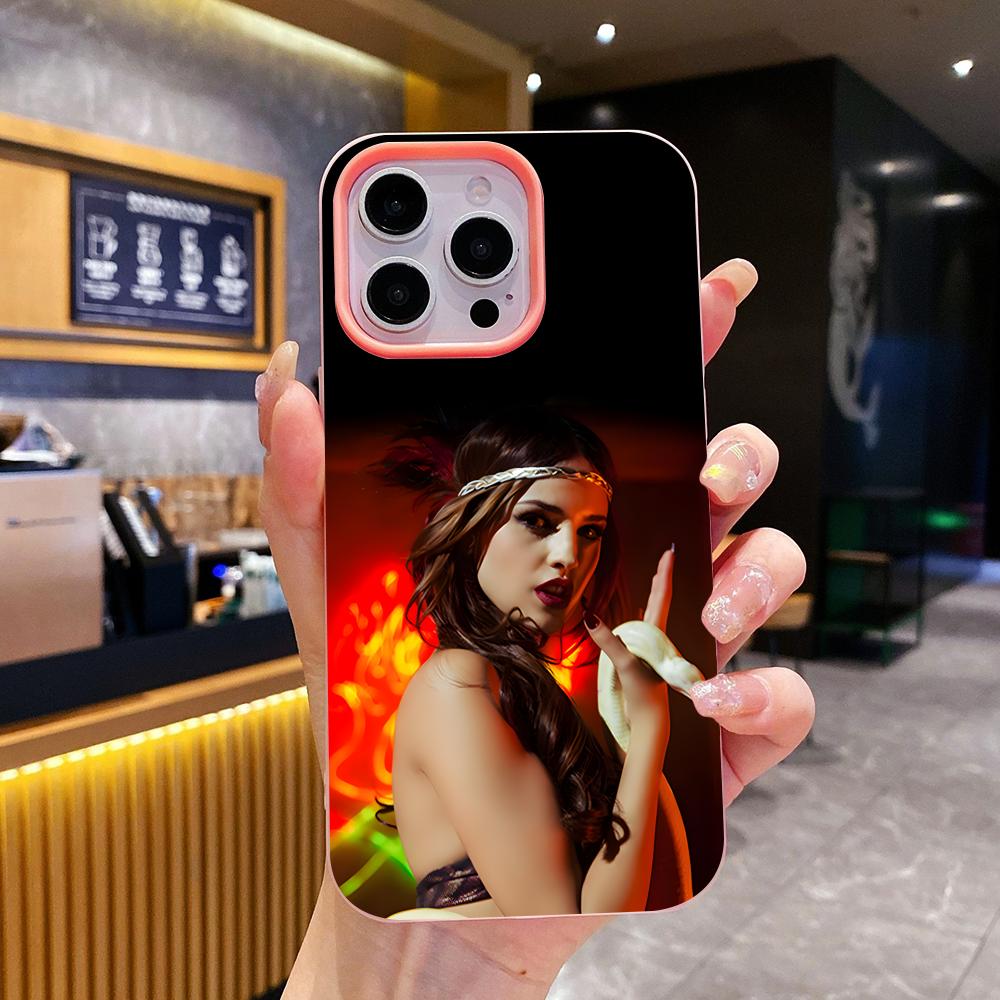 Модный силиконовый чехол для телефона Eiza Gonzalez, двойной слой, розовый, для iPhone 17 16 15 14 13 12 11 Air Pro Max Plus, защитный