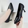 Женские туфли-лодочки, сексуальные, модные, мягкие, кожаные, на высоком каблуке, весенние, новые, тонкие, на высоком каблуке, 2024, новые туфли на шпильке, черные, большого размера