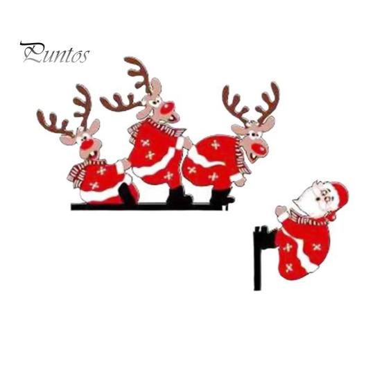 Christmas Door Corner Decoration Rustic Wooden Santa Claus Elk Gnome Elf Left Right Door Frame Sign Front Door Edge Topper Sitter Holiday Ornament