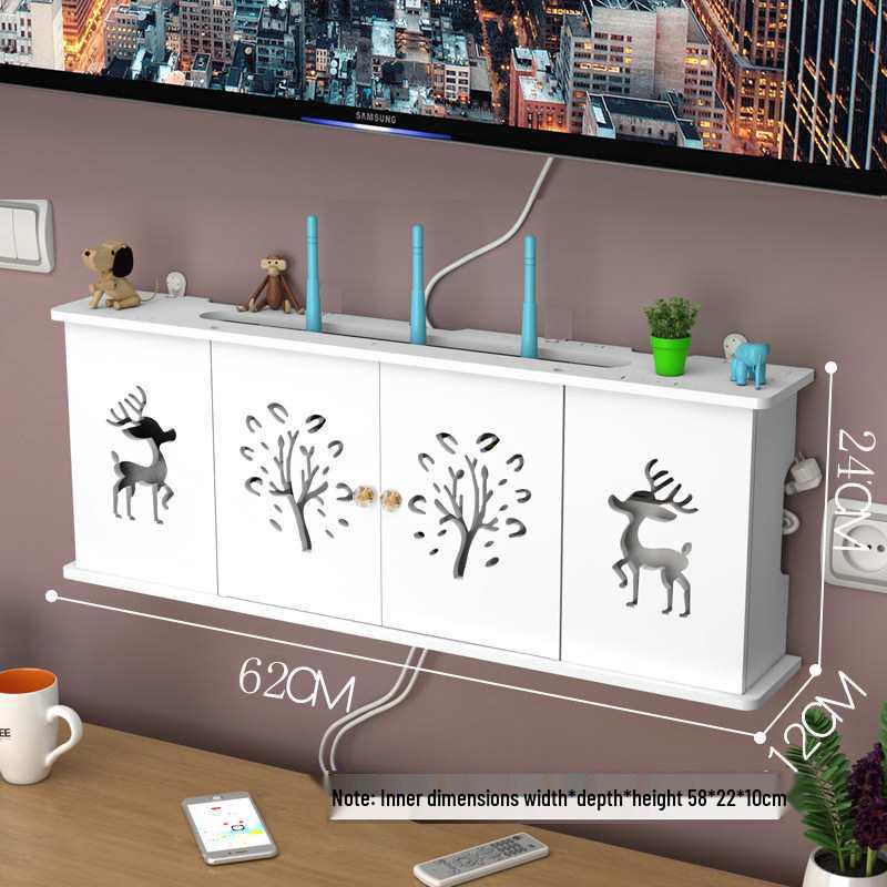 Настенная полка без сверления для Wi-Fi роутера и ТВ-приставки для гостиной/спальни