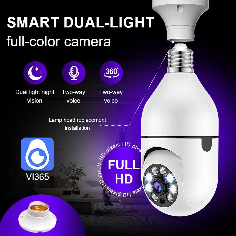 A6 Light Bulb Camera HD Wireless WiFi Night Vision Security Camera Motion Detection Baby Monitor