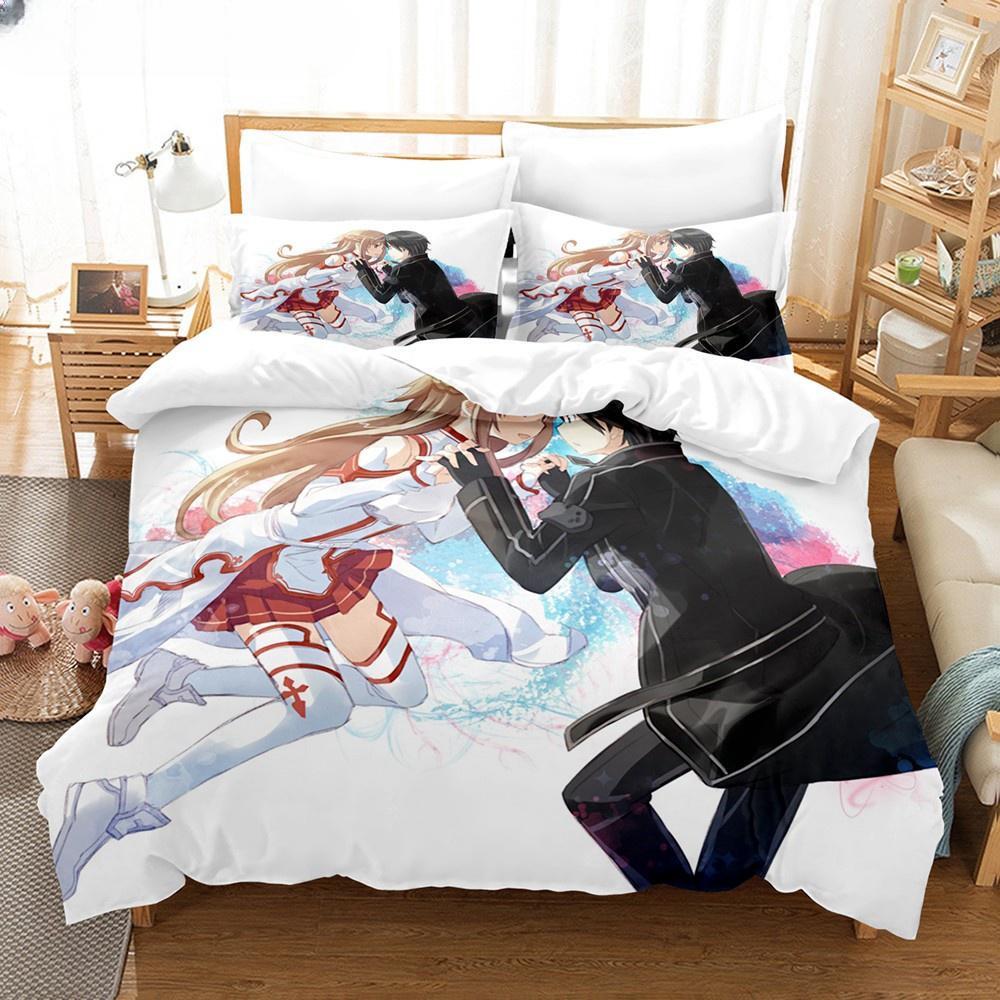 Anime Sword Art Online Bedding Sets Home Textile Pillow Case 3D Bed Linen Duvet Covers Kids Gift Bed Set Home Textiles Bedding