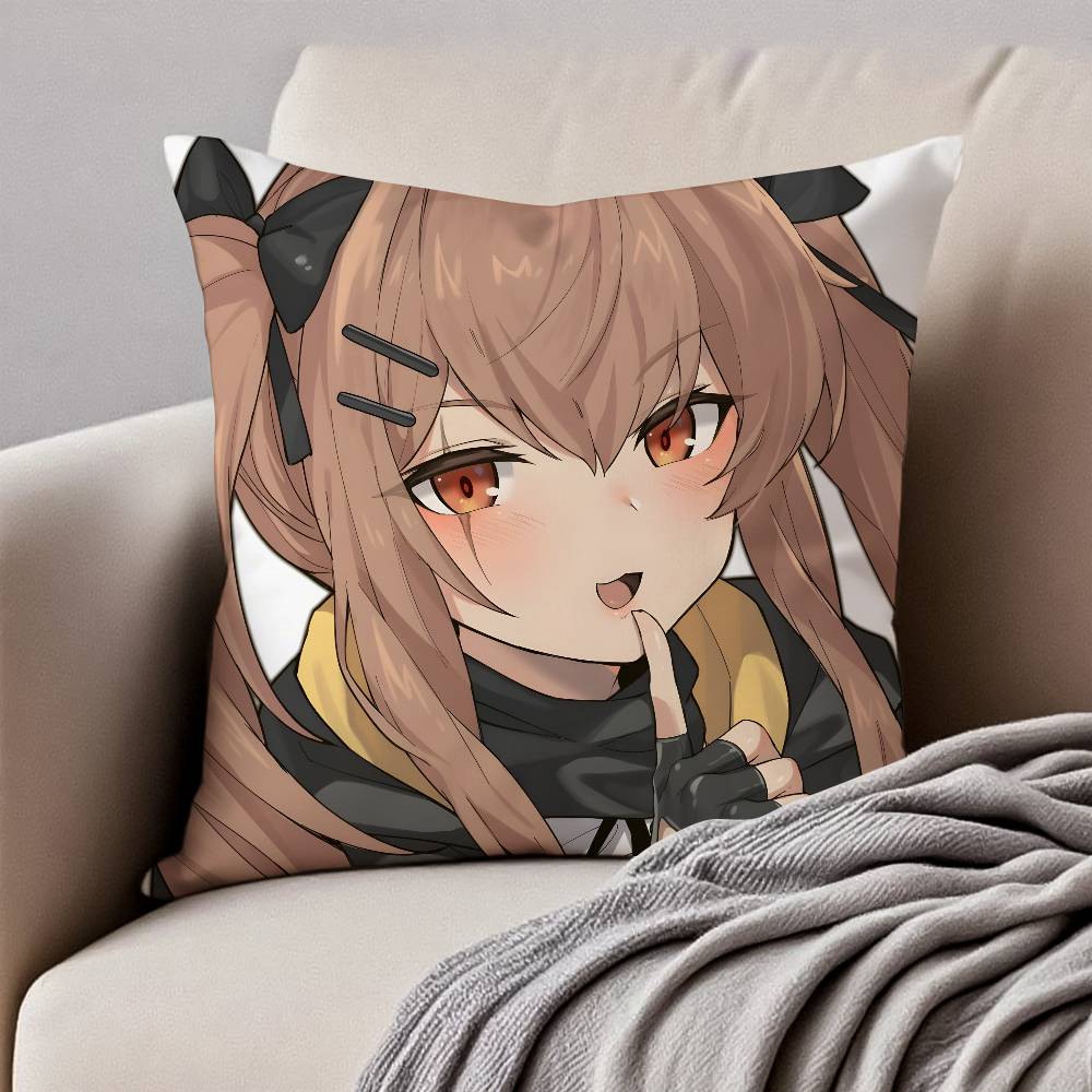 Vedio G-Game G-Girls Frontline Pillow Case Anti-Dustmite Pillowcase Invisible Zipper Silky Short Plush Sofa Cushion Cover