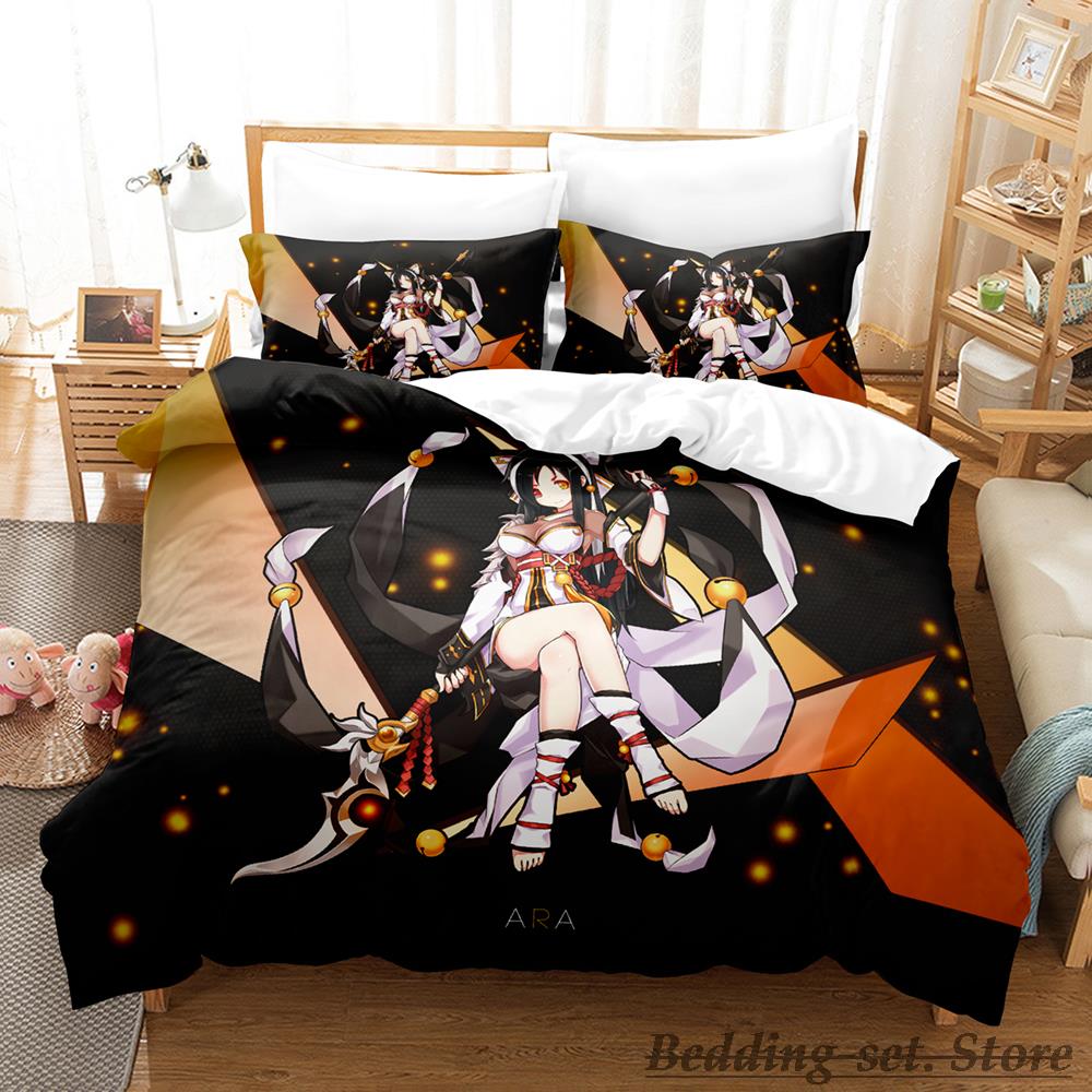 Крутая игра Elsword Постельный набор Односпальный Полуторный Двуспальный Кинг-сайз Набор для кровати Взрослый Детский Спальня Комплекты пододеяльников Аниме Parure De Lit Кровать