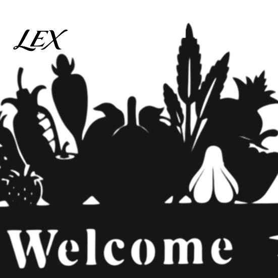 Courtyard Aesthetic Accents Welcome Decorative Yard Sign, Wildflowers/Vegetables Silhouette Black Garden Stake, Outdoor Vegetable Stakes Acrylic
