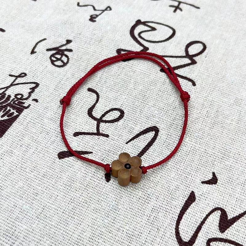 Персиковый цветок дерева плетеная веревка ручной работы для женщин мужчин парные браслеты ручной работы счастливые ежедневные браслеты аксессуары подарки