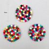 5 Pcs Wool Felt Round Felt Ball Coasters Colorful Handmade Wool Felt Small Cup Mat  Table
