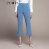 PORTS Women's Triacetate Slim Cropped Trousers